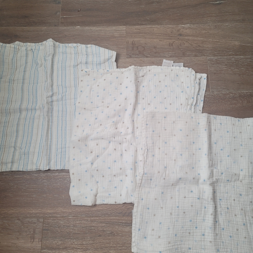 Three Aden & Anais Swaddling Blankets